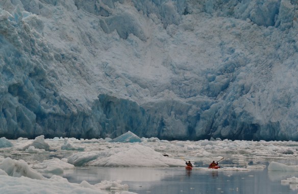 Jason & Lauren kayaking- South Sawyer Glacier, Tracy Arm